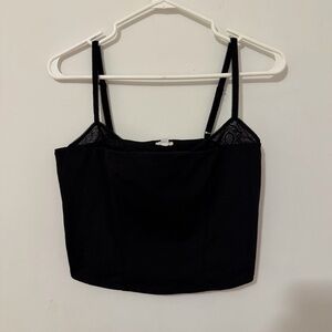 Garage Black Cami with Lace Detail